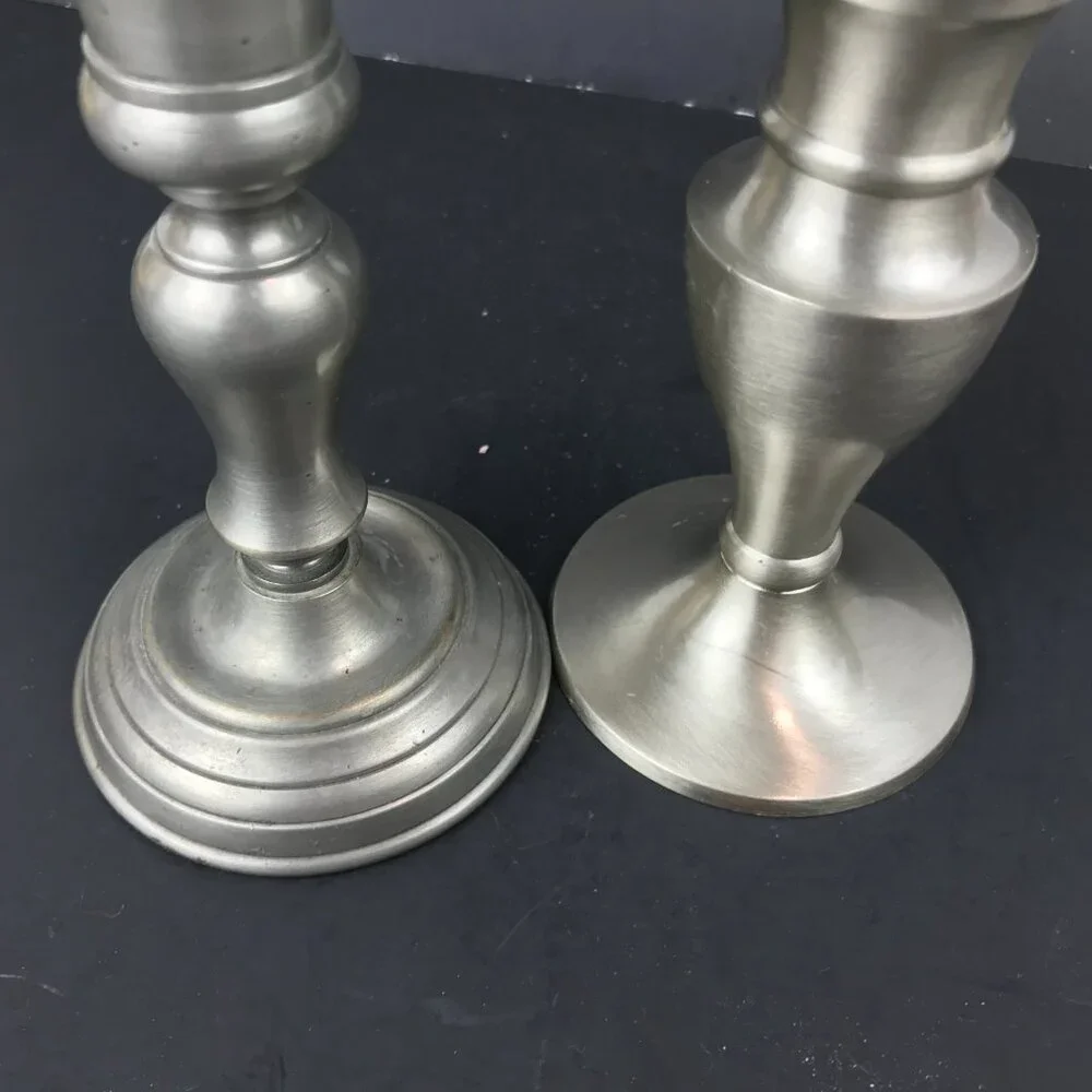Set of two Pewter Candlesticks, 1 is Restoration Hardware